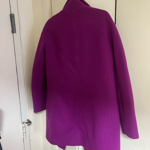 J.Crew Cocoon Coat in Italian Stadium Cloth – Bright Plum Purple – Size 6 - Picture 16 of 16